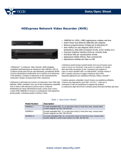 www.vicon-security.com Data/Spec Sheet HDExpress Network