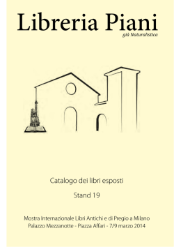 Libreria Piani - Mostra Libri antichi e di pregio a Milano