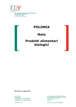 ICE Varsavia Nota dei Prodotti Alimentari Biologici in Polonia