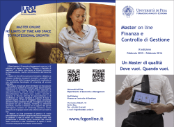 Flyer - Master on line in Finanza e Controllo di Gestione