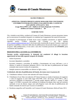 Bando - Comune di Canale Monterano