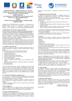 POR FSE 2007/2013 &ndash; Obiettivo Operativo e1) &ldquo;Percorsi