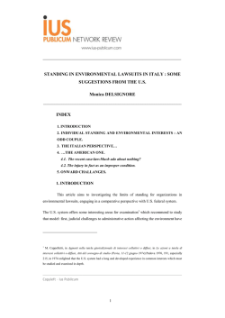 standing in environmental lawsuits in italy - ius
