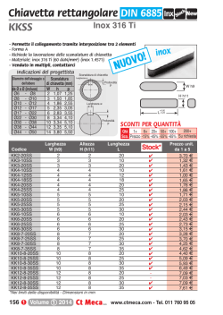 Chiavetta rettangolare DIN 6885 kkSS