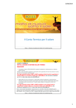 Il Conto Termico per il solare