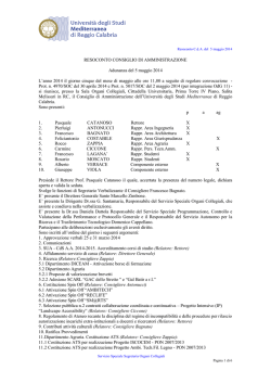 RESOCONTO CONSIGLIO DI AMMINISTRAZIONE Adunanza del 5