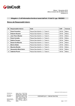 UniCredit S.p.A. - Elenco Responsabili Interni