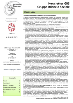 Newsletter n. 1 del 2013 - Gruppo Bilancio Sociale