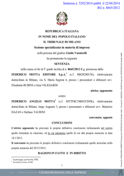 scarica la sentenza - Giurisprudenza delle imprese