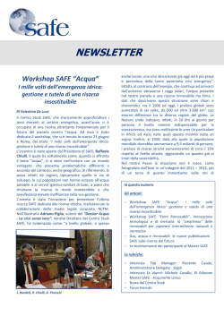 Newsletter SAFE Ottobre