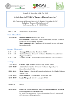 Agenda della giornata