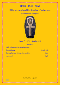Ankh Djed Was n&deg; 1 - Luglio 2014 - Rito Orientale e Mediterraneo di