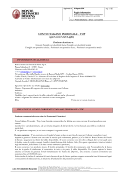 CONTO ITALIANO PERSONALE – TOP - Banca Monte dei Paschi di