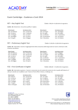Cambridge Dates 2014 - Academy of English
