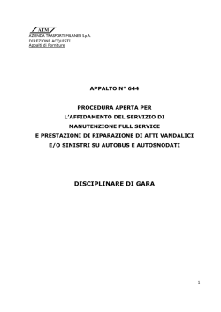 Disciplinare di Gara definitivo