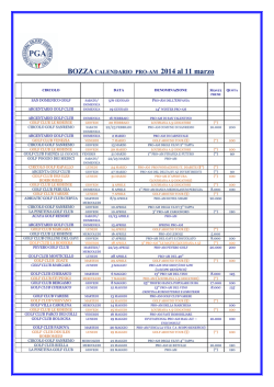 BOZZA CALENDARIO PRO-AM 2014 al 11 marzo