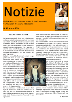 Notizie – marzo 2014 - Parrocchia Santa Teresa