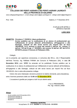 Circolare n. 153 del 1^ Dicembre 2014