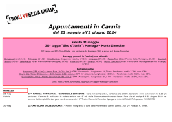 Appuntamenti in Carnia