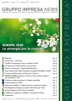 EUROPA 2020 La strategia per la crescita