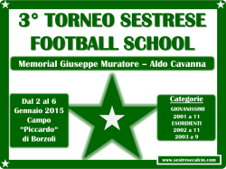 3&deg; torneo sestrese football school memorial