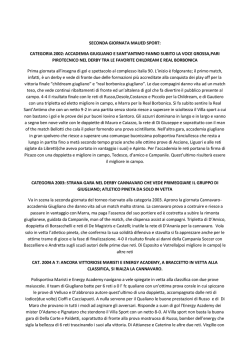 SECONDA GIORNATA MAUED SPORT: CATEGORIA 2002