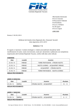 Bollettino n.ro 16 - Comitato Regionale Toscano