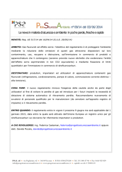 NOVITÀ: Reg. UE 517/14 del 16/04/14 (G.U.E. 20/05/14) AMBITO