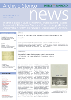 Newsletter 21 - Progetto Cultura