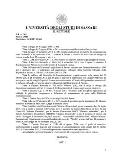 Bando - Università degli Studi di Sassari
