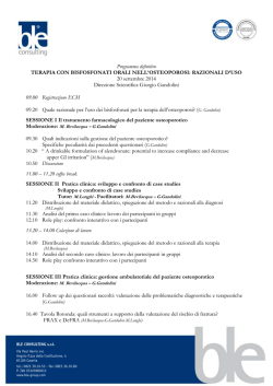 Programma definitivo TERAPIA CON BISFOSFONATI