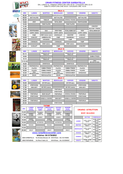 calendario orari attivit&Atilde; sede Garbatella