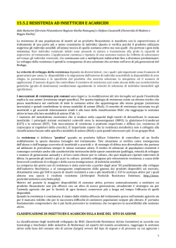 La gestione delle resistenze - Agricoltura e pesca
