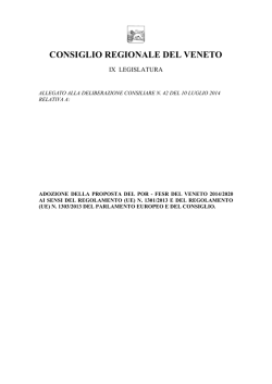 Proposta del Programma Operativo Regionale Fondo Europeo di