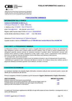 FIDEIUSSIONE OMNIBUS - Cassa di Risparmio di Bra SpA