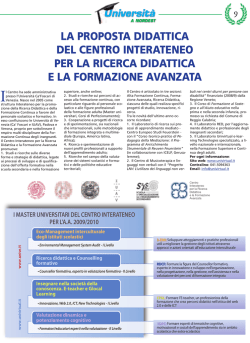 LA PROPOSTA DIDATTICA DEL CENTRO