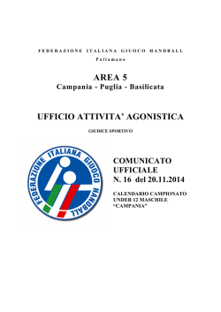 Comunicato n. 16 del 20\11\2014