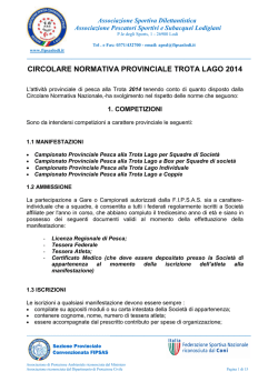 circolare normativa provinciale trota lago 2014
