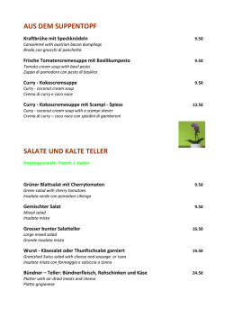 R&ouml;ssli Speisekarte