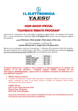 ham-radio special &ldquo;cashback rebate program&rdquo; - Yaesu