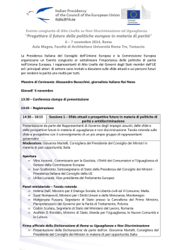 Summit italiano 2 - HLE Non DiscriminationAgenda