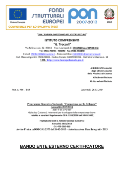 BANDO ENTE ESTERNO CERTIFICATORE