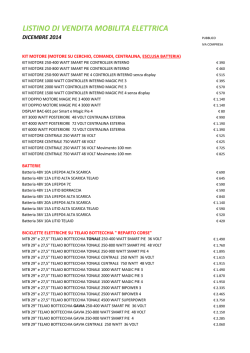 LISTINO DI VENDITA MOBILITA ELETTRICA