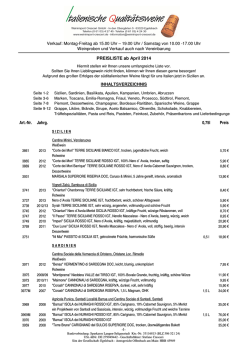 Preisliste April