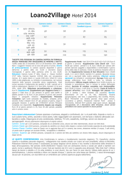 Listino prezzi Hotel 2014