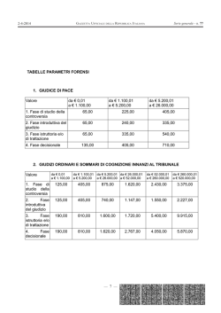 TABELLE PARAMETRI FORENSI 1. GIUDICE DI PACE