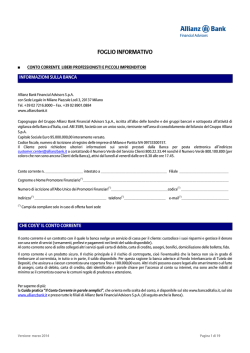 Foglio Informativo Conto Liberi Professionisti e Piccoli