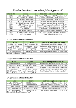 Esordienti calcio a 11 con arbitri federali girone &ldquo;A&rdquo;