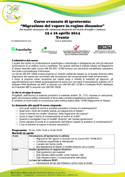 Corso avanzato di igrotermia - Ordine degli Ingegneri della