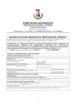 Bando Comune Di Calangianus